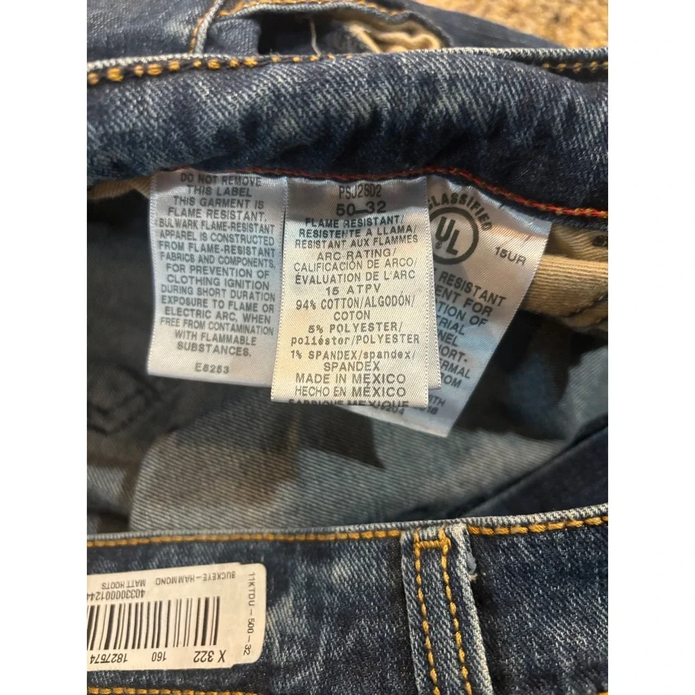 Bulwark FR Flame Resistant Work Jeans‎ Mens 50x32 (Fits 48x31) Dark Wash Denim